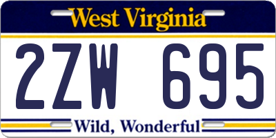 WV license plate 2ZW695