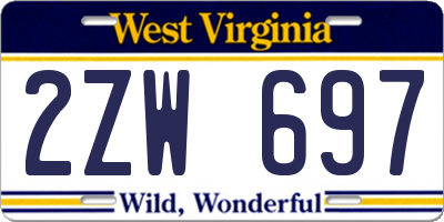 WV license plate 2ZW697