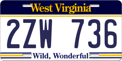 WV license plate 2ZW736