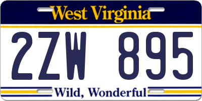 WV license plate 2ZW895