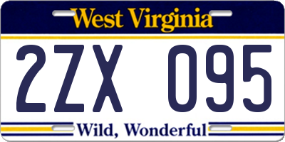 WV license plate 2ZX095