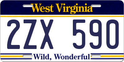 WV license plate 2ZX590