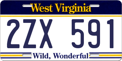 WV license plate 2ZX591