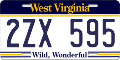 WV license plate 2ZX595