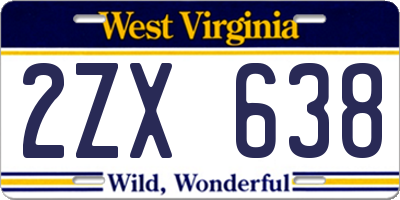 WV license plate 2ZX638