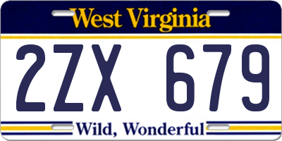 WV license plate 2ZX679