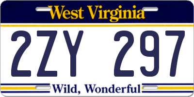WV license plate 2ZY297