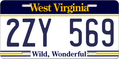 WV license plate 2ZY569