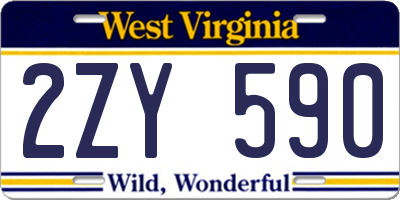 WV license plate 2ZY590