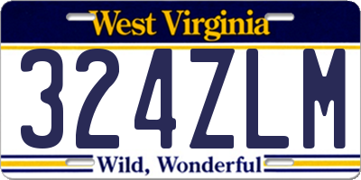 WV license plate 324ZLM