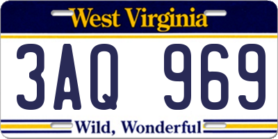 WV license plate 3AQ969