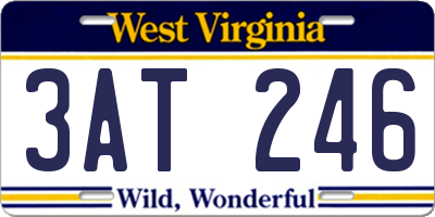 WV license plate 3AT246