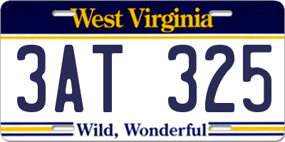 WV license plate 3AT325