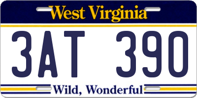 WV license plate 3AT390