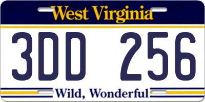 WV license plate 3DD256
