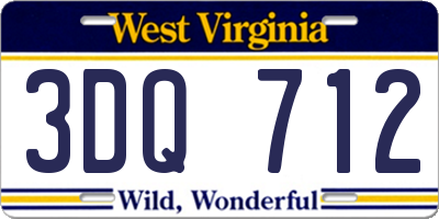 WV license plate 3DQ712