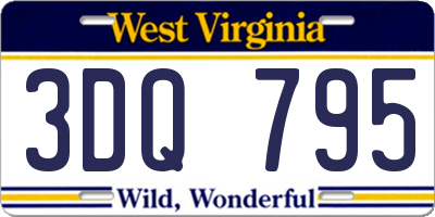 WV license plate 3DQ795