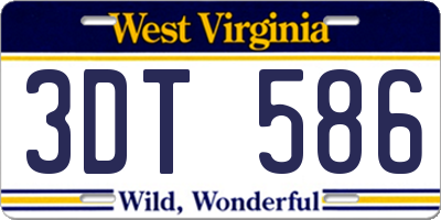 WV license plate 3DT586