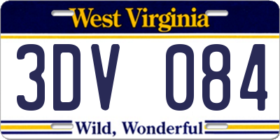 WV license plate 3DV084