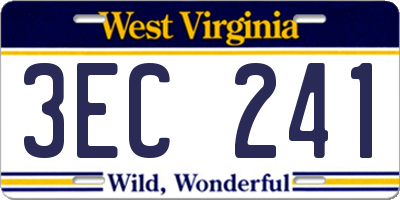 WV license plate 3EC241