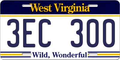 WV license plate 3EC300