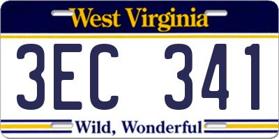 WV license plate 3EC341