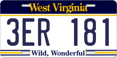 WV license plate 3ER181