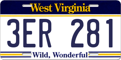 WV license plate 3ER281