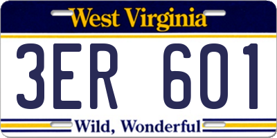 WV license plate 3ER601