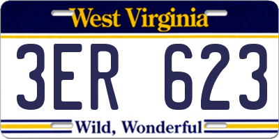 WV license plate 3ER623