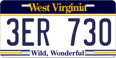 WV license plate 3ER730