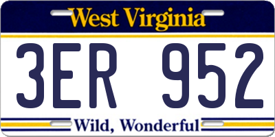 WV license plate 3ER952