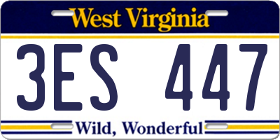 WV license plate 3ES447