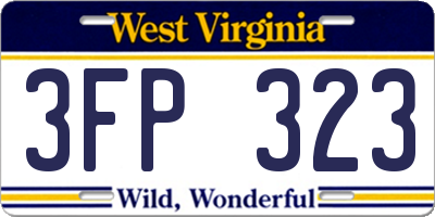 WV license plate 3FP323