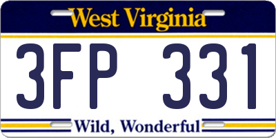WV license plate 3FP331