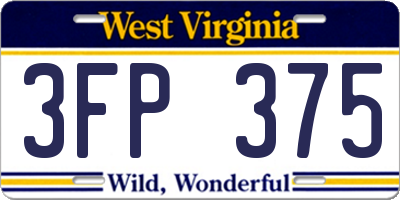 WV license plate 3FP375