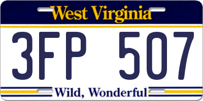 WV license plate 3FP507