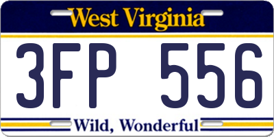 WV license plate 3FP556