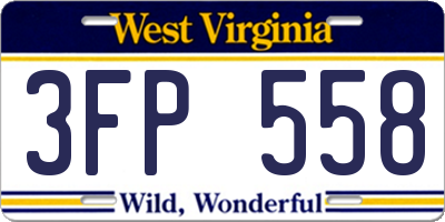 WV license plate 3FP558
