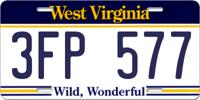 WV license plate 3FP577