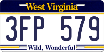 WV license plate 3FP579