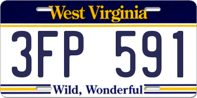 WV license plate 3FP591