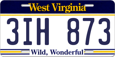 WV license plate 3IH873