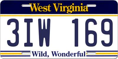 WV license plate 3IW169