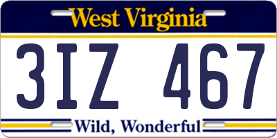 WV license plate 3IZ467