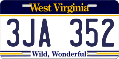 WV license plate 3JA352