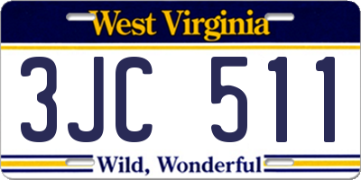 WV license plate 3JC511