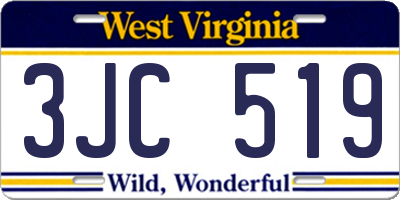WV license plate 3JC519