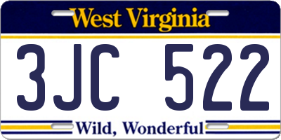 WV license plate 3JC522