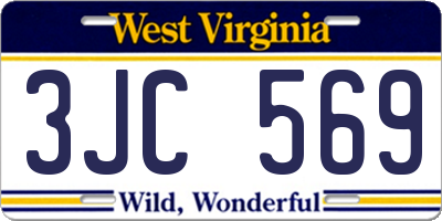 WV license plate 3JC569